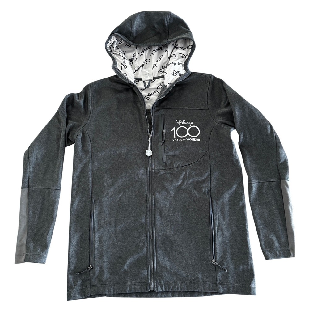 Disney 100 Years Wonder Full Zip Hoodie Gray XS Hoodie Gray Anniversary Jacket